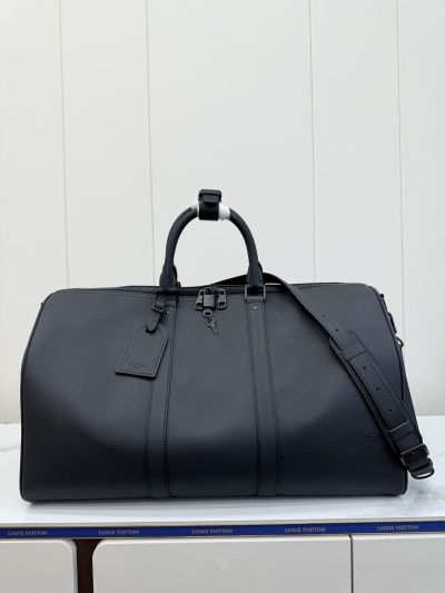 Louis Vuitton Black Textured Wide Travel Bag