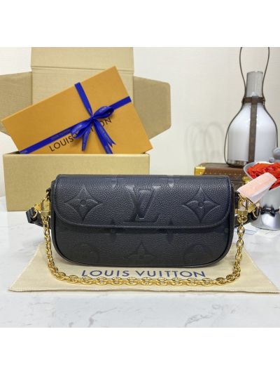 Louis Vuitton Wallet On Chain Ivy Black Tonal Monogram Chain Flap Bag M82154