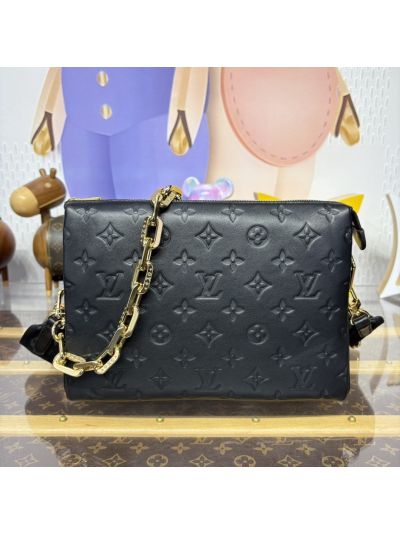 Louis Vuitton Black Tonal Monogram Chain Pouch Bag