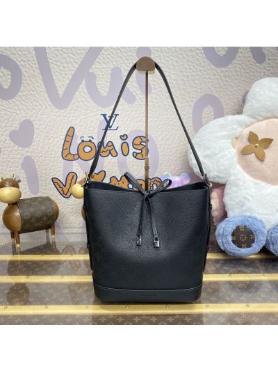 Louis Vuitton Black Tonal Monogram Drawstring Bucket Bag