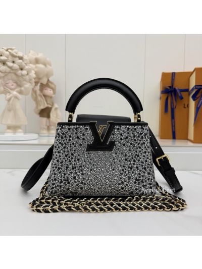 Louis Vuitton Black Top Handle Bag with Sparkling Embellishments