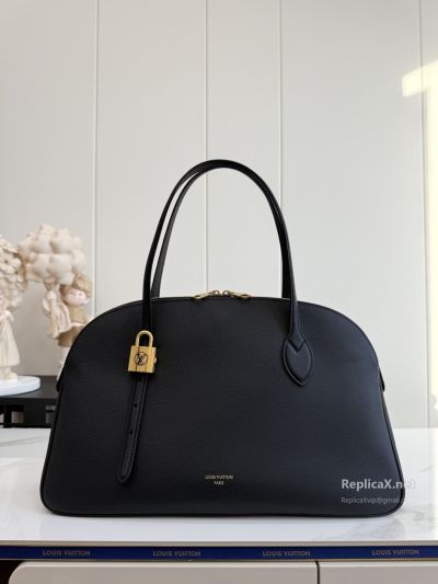 Louis Vuitton Black Twin Handle Zip Tote with Padlock Premium