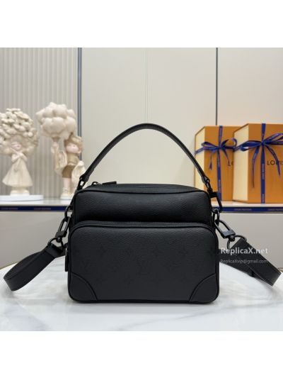 Louis Vuitton Black Zip Crossbody Bag with Front Pocket