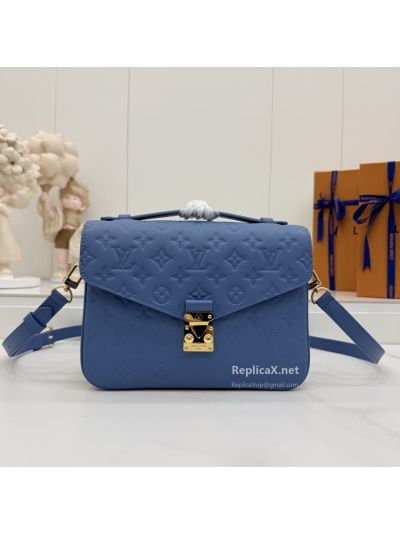 Louis Vuitton Blue Embossed Monogram Flap Crossbody Bag