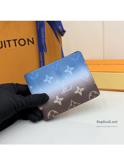 Louis Vuitton Blue Gradient Monogram Bifold Wallet