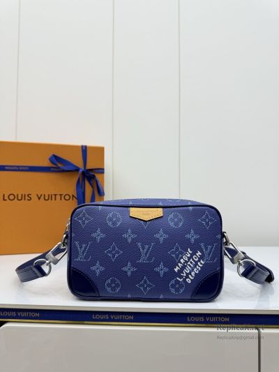 Louis Vuitton Blue Monogram Camera Crossbody Bag M26826