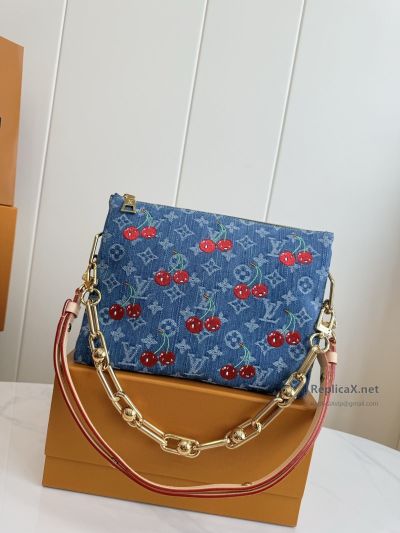 Louis Vuitton Blue Monogram Cherry Chain Shoulder Bag