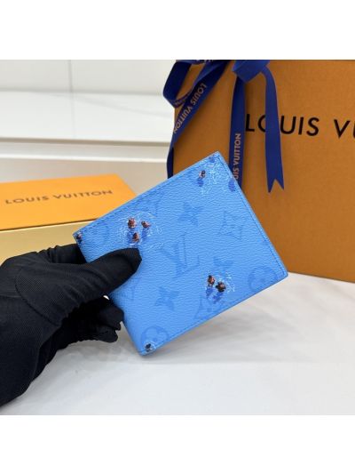 Louis Vuitton Blue Monogram Graphic Folding Wallet