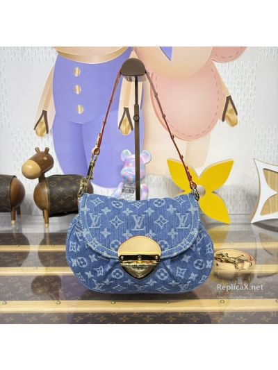 Louis Vuitton Blue Monogram Rounded Flap Shoulder Bag