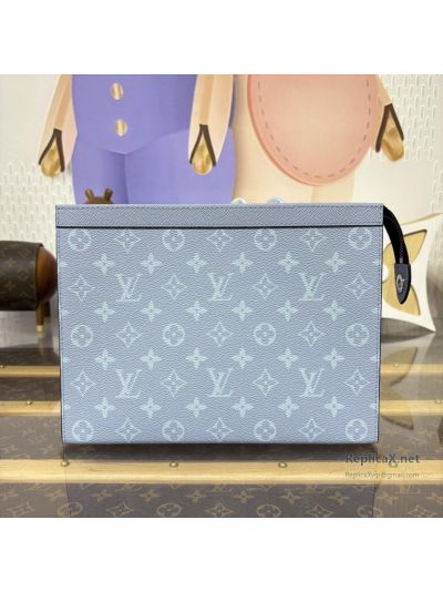 Louis Vuitton Blue Monogram Zip Pouch