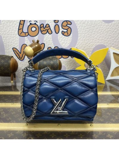 Louis Vuitton Blue Quilted Turn-Lock Top Handle Bag