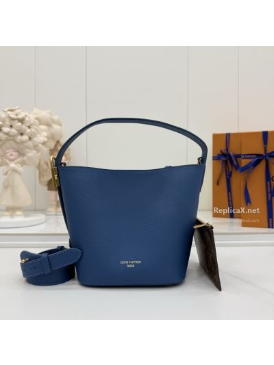 Louis Vuitton Blue Shoulder Bag with Curved Top