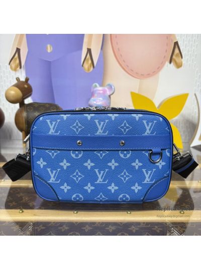 Louis Vuitton Blue White Monogram Twin Compartment Bag