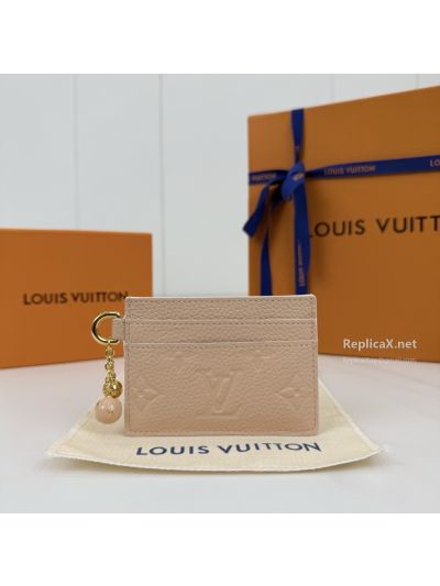 Louis Vuitton Blush Embossed Monogram Flat Card Holder