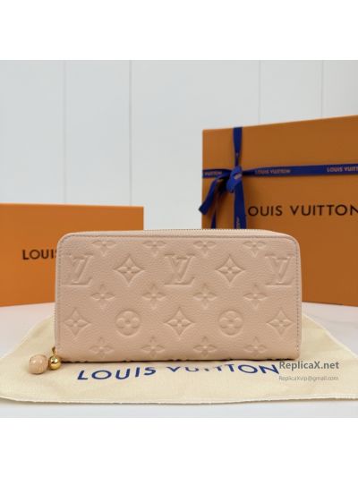 Louis Vuitton Blush Embossed Monogram Zip-Around Wallet