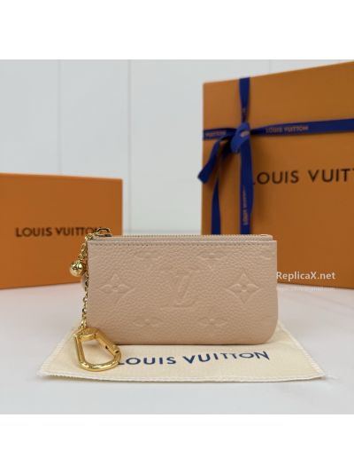 Louis Vuitton Blush Embossed Monogram Zip Key Pouch