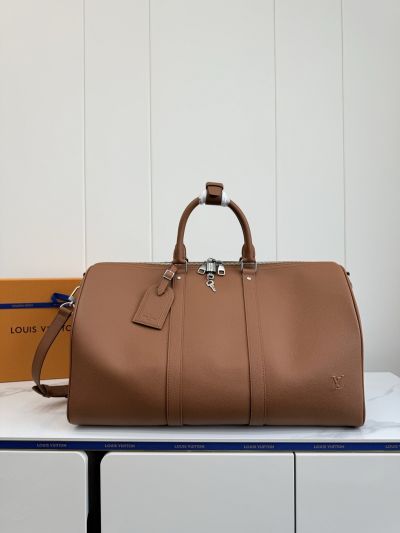Louis Vuitton Brown Double-Handle Travel Bag