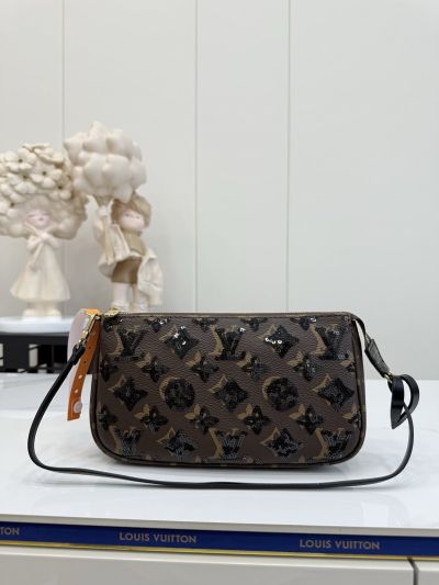 Louis Vuitton Brown Layered Monogram Shoulder Pouch