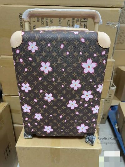 Louis Vuitton Brown Monogram Blossom-Print Rolling Suitcase