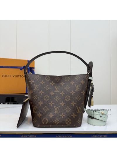 Louis Vuitton Brown Monogram Bucket Bag with Pale Green Trim