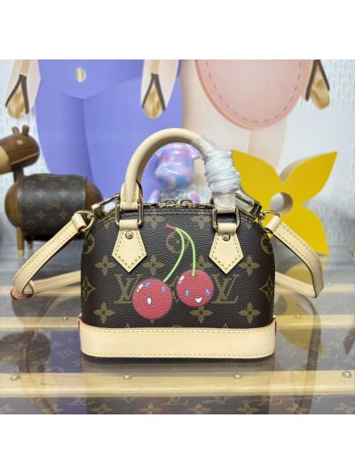 Louis Vuitton Brown Monogram Cherry-Print Dome Bag