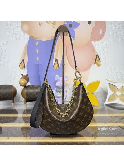 Louis Vuitton Brown Monogram Crescent Chain Bag