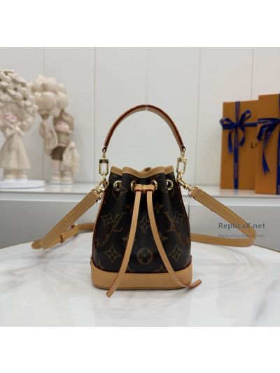 Louis Vuitton Nano Noé Brown Monogram Drawstring Bucket Bag M81266