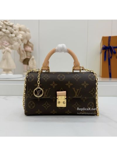 Louis Vuitton Brown Monogram Flap Top Handle Bag with Chain
