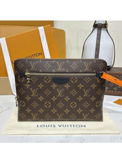 Louis Vuitton Brown Monogram Front-Zip Pouch