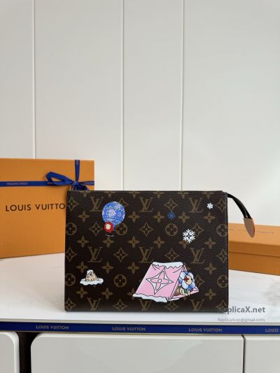 Louis Vuitton Trio Toilet Pouch Brown Monogram Graphic Zip Pouch M15357