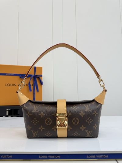 Louis Vuitton Brown Monogram Lock-Strap Shoulder Bag