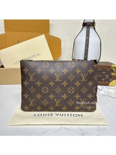 Louis Vuitton Brown Monogram Rounded Zip Pouch Premium