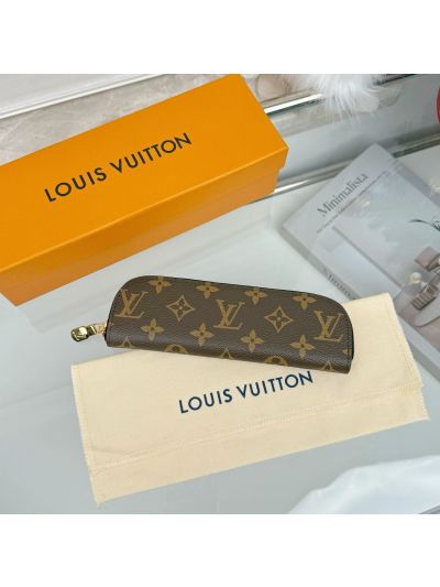 Louis Vuitton Brown Monogram Slim Zip Case with Dark Trim