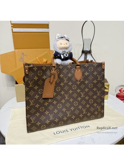 Louis Vuitton Brown Monogram Structured Top Handle Tote Premium