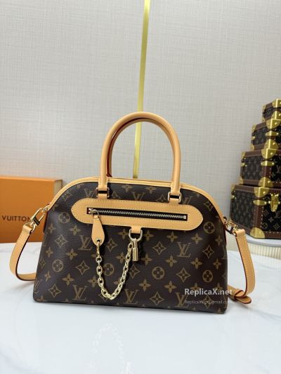 Louis Vuitton Brown Monogram Twin Handle Bag with Front Zip