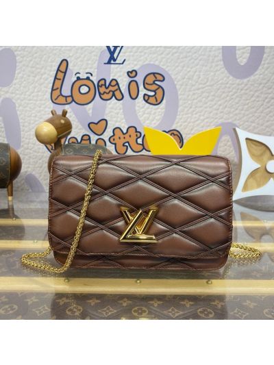 Louis Vuitton Brown Quilted Turn-Lock Chain Wallet Bag