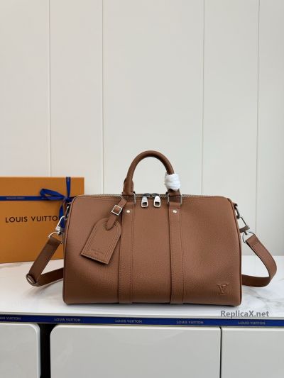 Louis Vuitton Keepall Bandoulière 35 Brown Twin Handle Zip Bag M25980