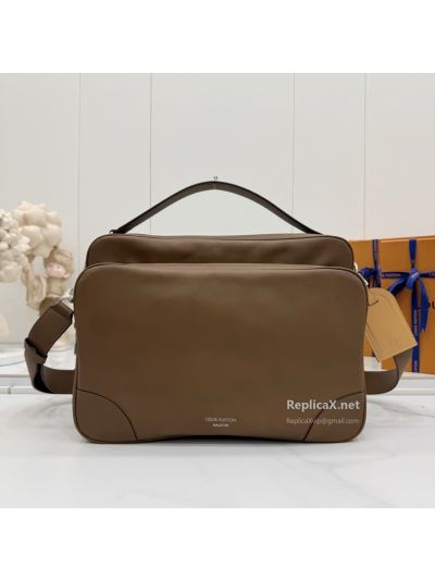 Louis Vuitton Brown Zip Crossbody Bag with Front Pocket