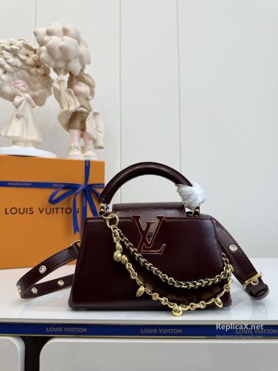 Louis Vuitton Burgundy Double Chain Top Handle Bag