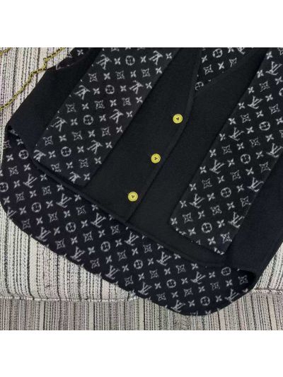Louis Vuitton Button-Front Monogram Vest in Black