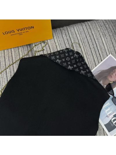 Louis Vuitton Button-Front Monogram Vest in Black