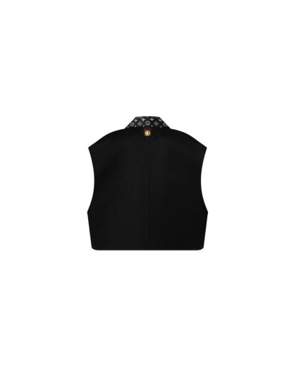 Louis Vuitton Button-Front Monogram Vest in Black