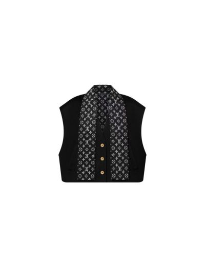 Louis Vuitton Button-Front Monogram Vest in Black