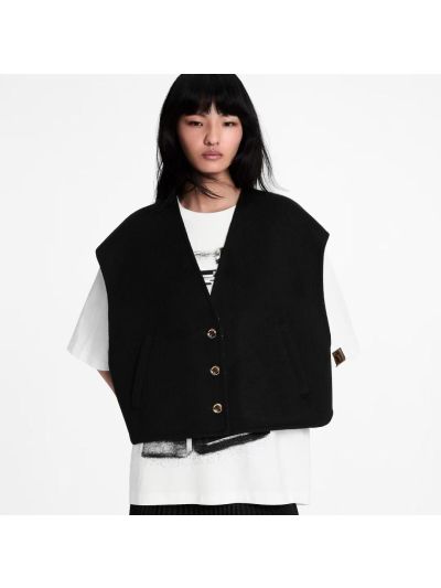 Louis Vuitton Button-Front Monogram Vest in Black