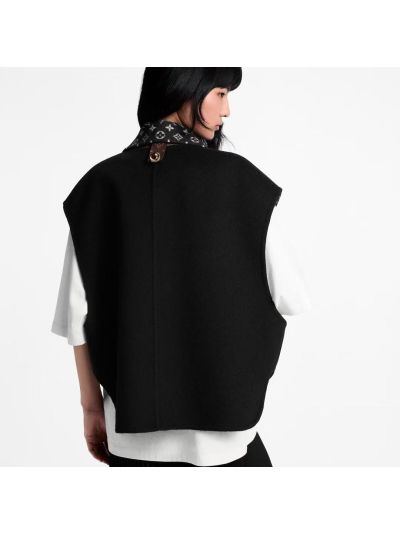 Louis Vuitton Button-Front Monogram Vest in Black