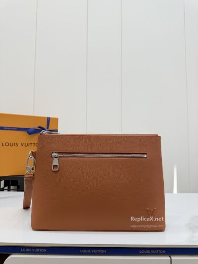 Louis Vuitton Cognac Zip Pouch with Front Zip Pocket