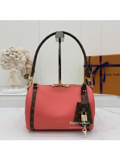 Louis Vuitton Coral Zip Shoulder Bag with Brown Monogram Trim