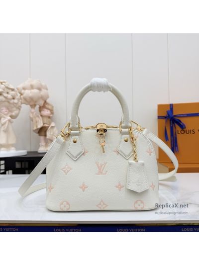 Louis Vuitton Cream and Pale Pink Monogram Rounded Twin Handle Bag