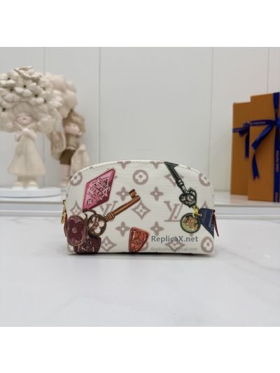Louis Vuitton Cream Monogram Accessory Print Cosmetic Pouch