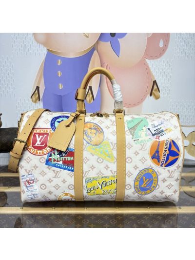 Louis Vuitton Cream Monogram Travel-Patch Bag